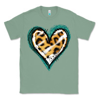 Sage Glitter Leopard Heart Classic Tee - Jasminsmagicworld