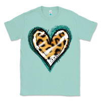 Seafoam Glitter Leopard Heart Classic Tee - Jasminsmagicworld