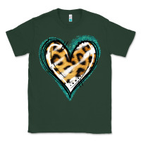 Sports Green Glitter Leopard Heart Classic Tee - Jasminsmagicworld