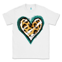 White Glitter Leopard Heart Classic Tee - Jasminsmagicworld