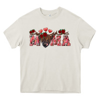 Cream valentine's day mama black highland cow Heavy Core Tee - RanaPortraitStore