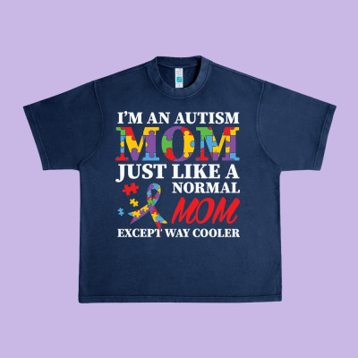 Lil Autism Mom Urban Heavy Tee Designed By Cowhidedigitalart