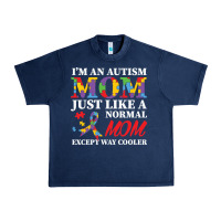 Navy LIL Autism Mom Urban Heavy Tee - CowhideDigitalArt