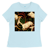 Baby Blue african ethnic animal seamless pattern Ladies Tee - BundleAndBundleShop