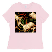 Bubblegum Pink african ethnic animal seamless pattern Ladies Tee - BundleAndBundleShop