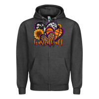 Charcoal Heather basketball hearts Zipper Hoodie - Jasminsmagicworld