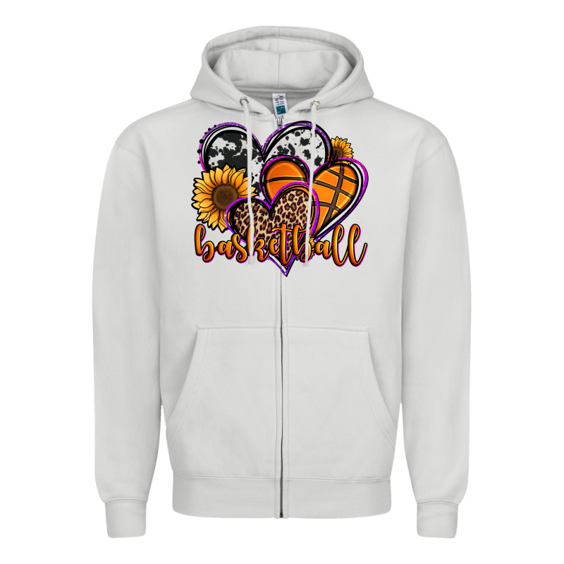 Basketball Hearts Zipper Hoodie by Jasminsmagicworld | Teevron