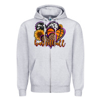 Heather Grey basketball hearts Zipper Hoodie - Jasminsmagicworld