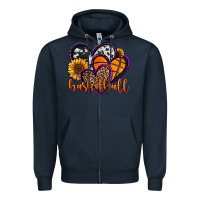 Navy basketball hearts Zipper Hoodie - Jasminsmagicworld
