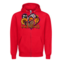Red basketball hearts Zipper Hoodie - Jasminsmagicworld