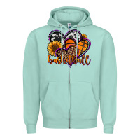 Seafoam basketball hearts Zipper Hoodie - Jasminsmagicworld