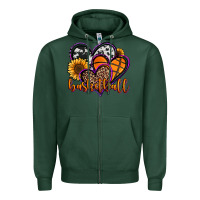 Sports Green basketball hearts Zipper Hoodie - Jasminsmagicworld