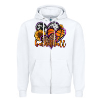White basketball hearts Zipper Hoodie - Jasminsmagicworld