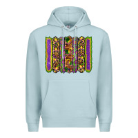 Blue Mist mardi gras fleur de lis mask leopard glitter  brushstrokes Premium Hoodie - Artiststas
