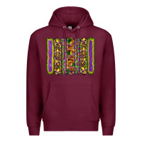 Burgundy mardi gras fleur de lis mask leopard glitter  brushstrokes Premium Hoodie - Artiststas