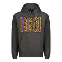 Charcoal Heather mardi gras fleur de lis mask leopard glitter  brushstrokes Premium Hoodie - Artiststas