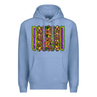 Colony Blue mardi gras fleur de lis mask leopard glitter  brushstrokes Premium Hoodie - Artiststas