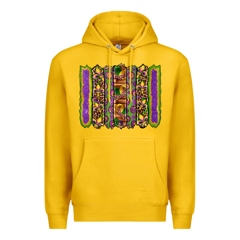 Mardi Gras Fleur De Lis Mask Leopard Glitter  Brushstrokes Premium Hoodie by Artiststas | Teevron