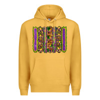 Mustard mardi gras fleur de lis mask leopard glitter  brushstrokes Premium Hoodie - Artiststas
