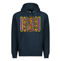 Navy mardi gras fleur de lis mask leopard glitter  brushstrokes Premium Hoodie - Artiststas