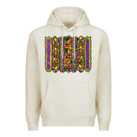 Oatmeal Heather mardi gras fleur de lis mask leopard glitter  brushstrokes Premium Hoodie - Artiststas