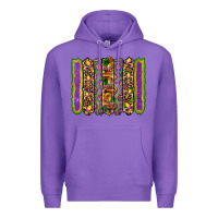 Purple mardi gras fleur de lis mask leopard glitter  brushstrokes Premium Hoodie - Artiststas
