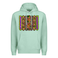Seafoam mardi gras fleur de lis mask leopard glitter  brushstrokes Premium Hoodie - Artiststas