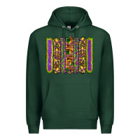 Sports Green mardi gras fleur de lis mask leopard glitter  brushstrokes Premium Hoodie - Artiststas