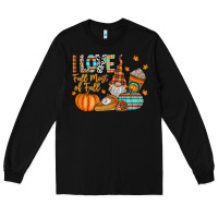 Black i love fall most of fall Long Sleeve Tee - CowhideDigitalArt