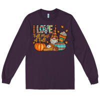 Plum i love fall most of fall Long Sleeve Tee - CowhideDigitalArt