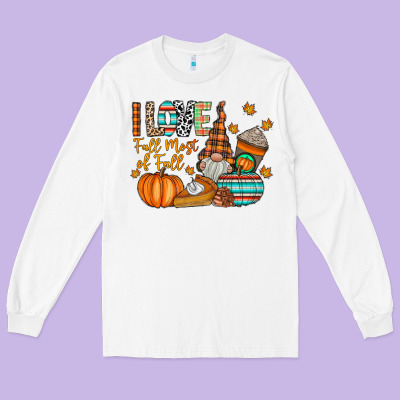 I Love Fall Most Of Fall Long Sleeve Tee Designed By Cowhidedigitalart