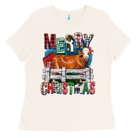 Bone merry christmas simmental cow Ladies Tee - FaDigitalArtStudio