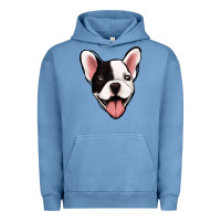 Pigment Pebble Blue French Bulldog Urban Hoodie - Jasminsmagicworld