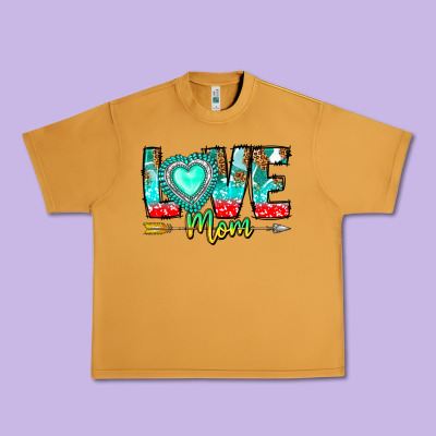 Love Mom Urban Heavy Tee Designed By Cowhidedigitalart