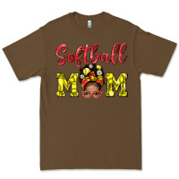 Cacao softball mom  and afro messybun mom bbs Premium Tee - BundleAndBundleShop