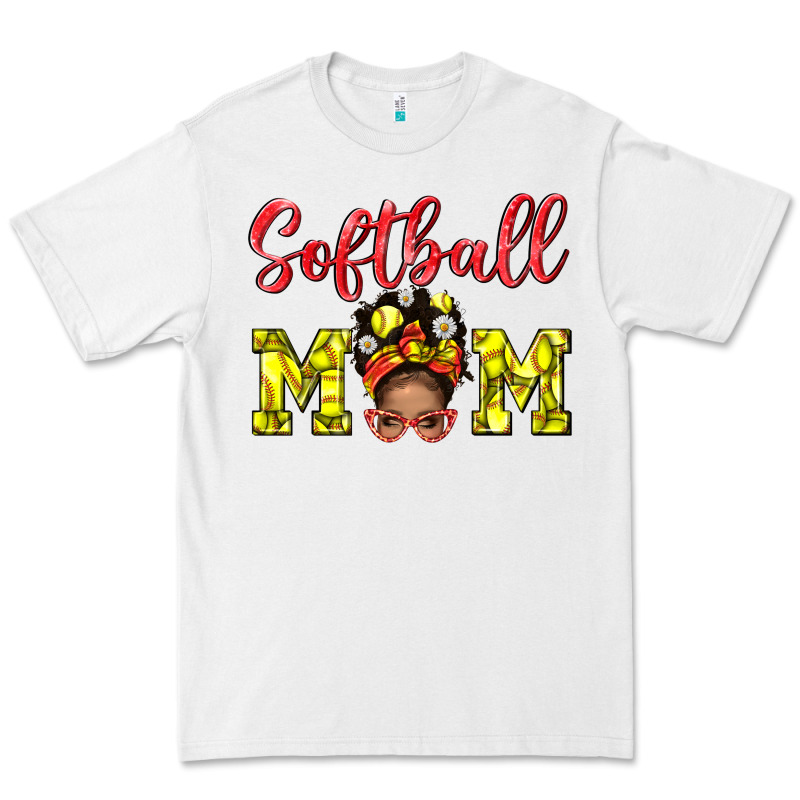 Softball Mom  And Afro Messybun Mom Bbs Premium Tee by BundleAndBundleShop | Teevron
