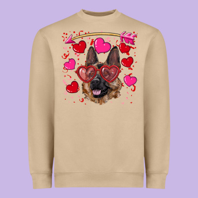 Valentine's German Shepherd Heavyweight Sweatshirt Designed By Ranaportraitstore