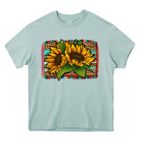 Arona sunflower serape leopard background Heavy Core Tee - Jasminsmagicworld