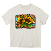 Cream sunflower serape leopard background Heavy Core Tee - Jasminsmagicworld