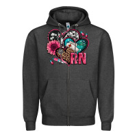 Charcoal Heather rn registered nurse hearts Zipper Hoodie - Jasminsmagicworld