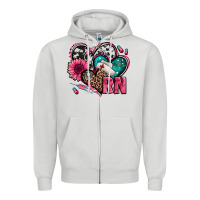 Dove Grey rn registered nurse hearts Zipper Hoodie - Jasminsmagicworld