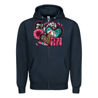 Navy rn registered nurse hearts Zipper Hoodie - Jasminsmagicworld