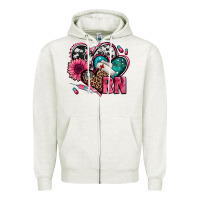 Oatmeal Heather rn registered nurse hearts Zipper Hoodie - Jasminsmagicworld