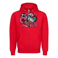 Red rn registered nurse hearts Zipper Hoodie - Jasminsmagicworld
