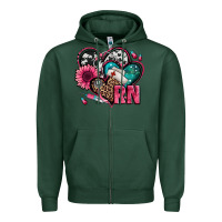 Sports Green rn registered nurse hearts Zipper Hoodie - Jasminsmagicworld