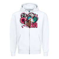 White rn registered nurse hearts Zipper Hoodie - Jasminsmagicworld