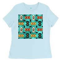 Baby Blue native american aztec seamless pattern 3 Ladies Tee - BundleAndBundleShop