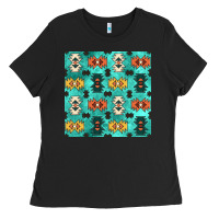Black native american aztec seamless pattern 3 Ladies Tee - BundleAndBundleShop