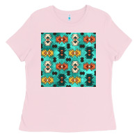 Bubblegum Pink native american aztec seamless pattern 3 Ladies Tee - BundleAndBundleShop