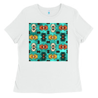 White native american aztec seamless pattern 3 Ladies Tee - BundleAndBundleShop